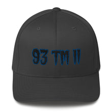 Load image into Gallery viewer, 93 TM 11 Fitted Hat ( Black Letters &amp; Blue Outline )
