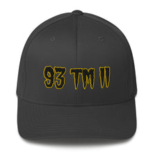 Load image into Gallery viewer, 93 TM 11 Fitted Hat ( Black Letters &amp; Gold Outline )
