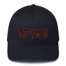 Load image into Gallery viewer, 93 TM 11 Fitted Hat ( Black Letters &amp; Red Outline )
