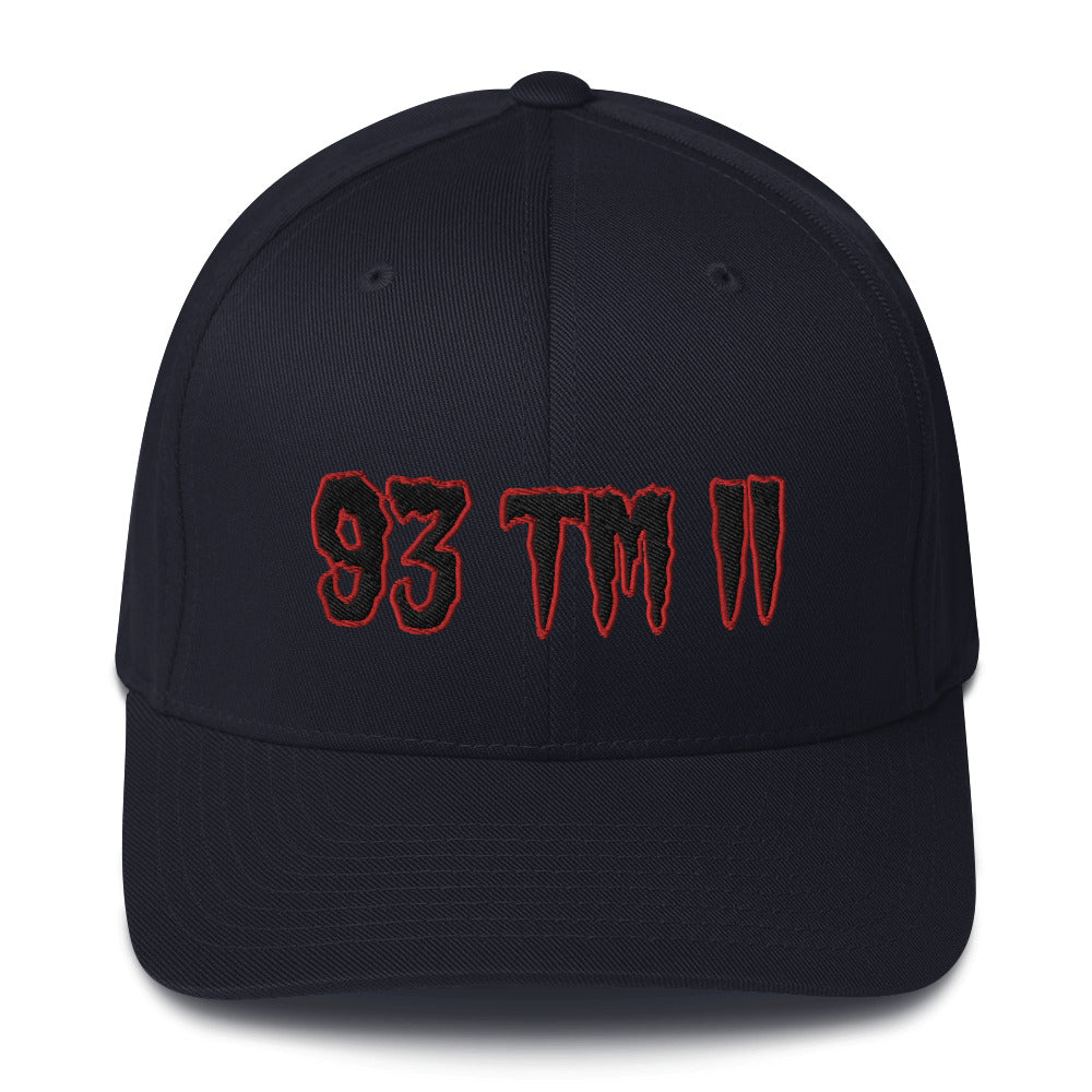 93 TM 11 Fitted Hat ( Black Letters & Red Outline )