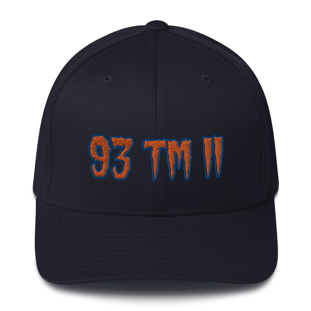 93 TM 11 Fitted Hat ( Orange Letters & Blue Outline )
