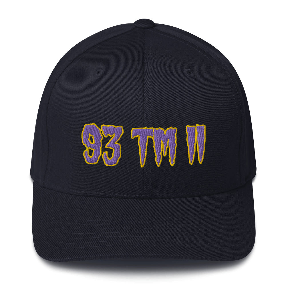 93 TM 11 Fitted Hat ( Purple Letters & Gold Outline )
