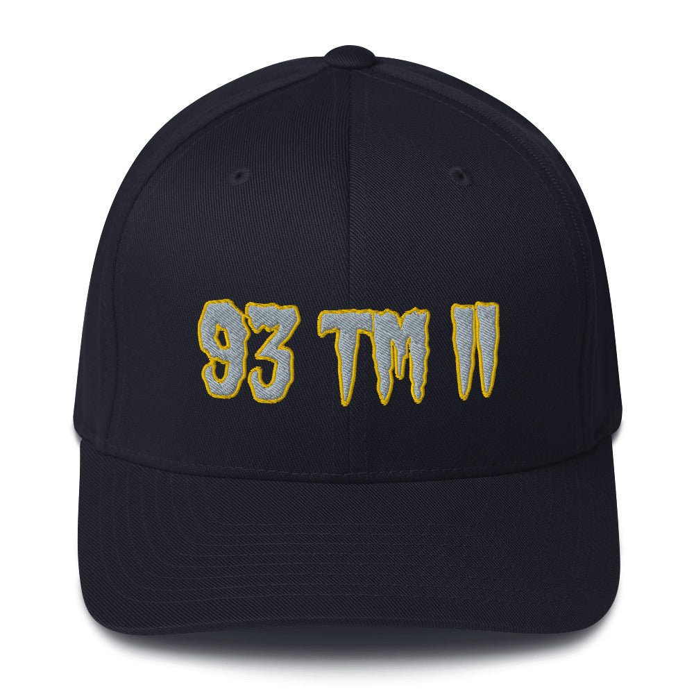 93 TM 11 Fitted Hat ( Grey Letters & Gold Outline )