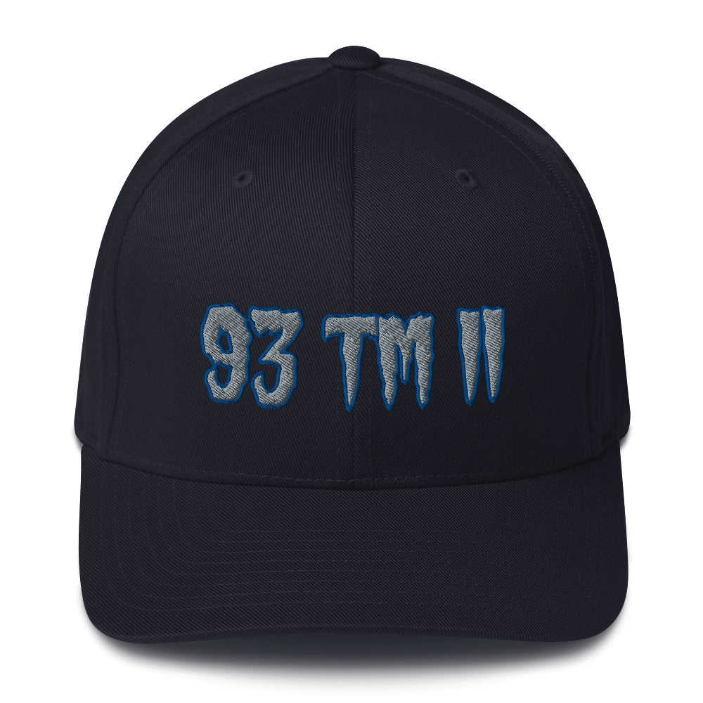 93 TM 11 Fitted Hat ( Grey Letters & Blue Outline )