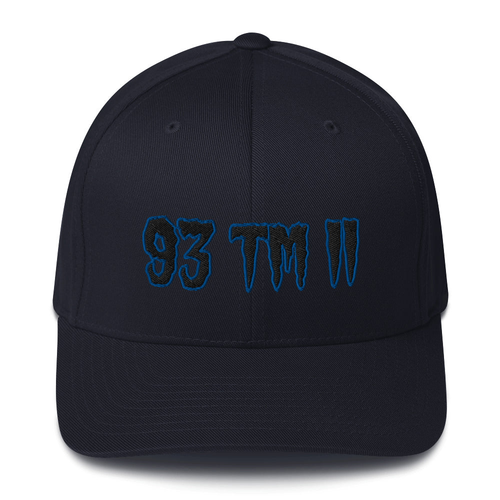 93 TM 11 Fitted Hat ( Black Letters & Blue Outline )