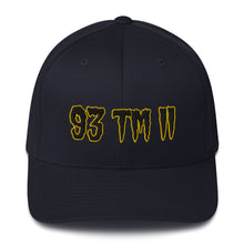 Load image into Gallery viewer, 93 TM 11 Fitted Hat ( Black Letters &amp; Gold Outline )
