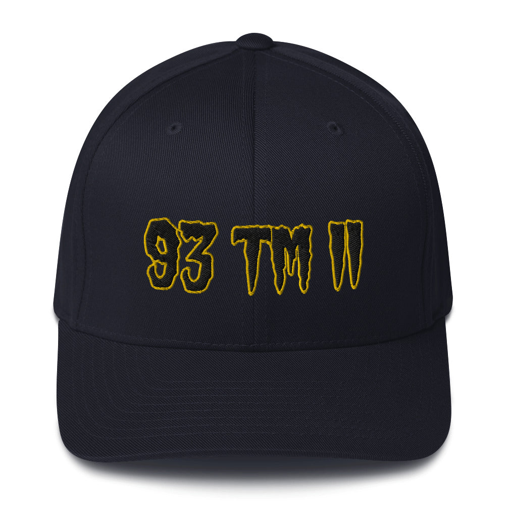 93 TM 11 Fitted Hat ( Black Letters & Gold Outline )