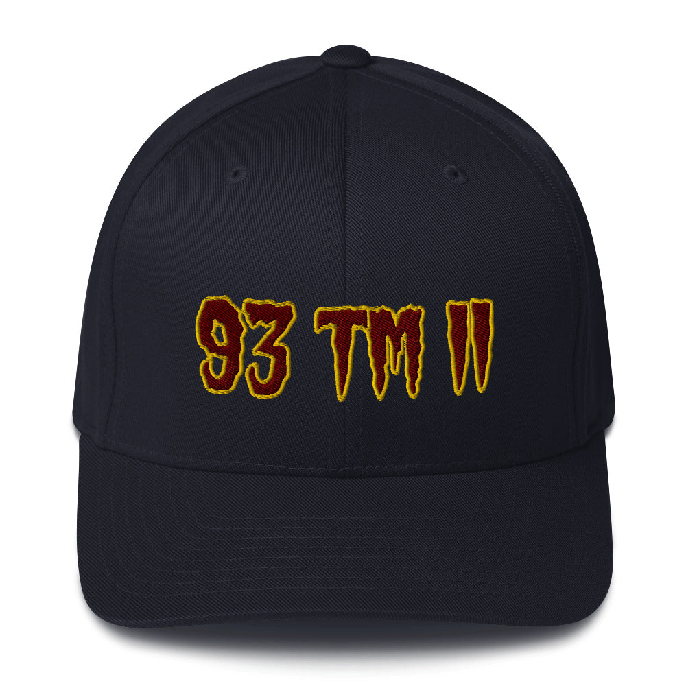 93 TM 11 Fitted Hat ( Maroon Letters & Gold Outline )