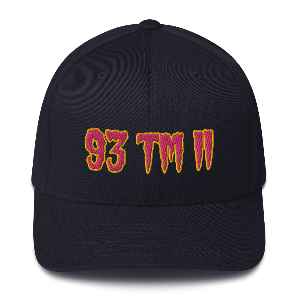 93 TM 11 Fitted Hat ( Pink Letters & Gold Outline )
