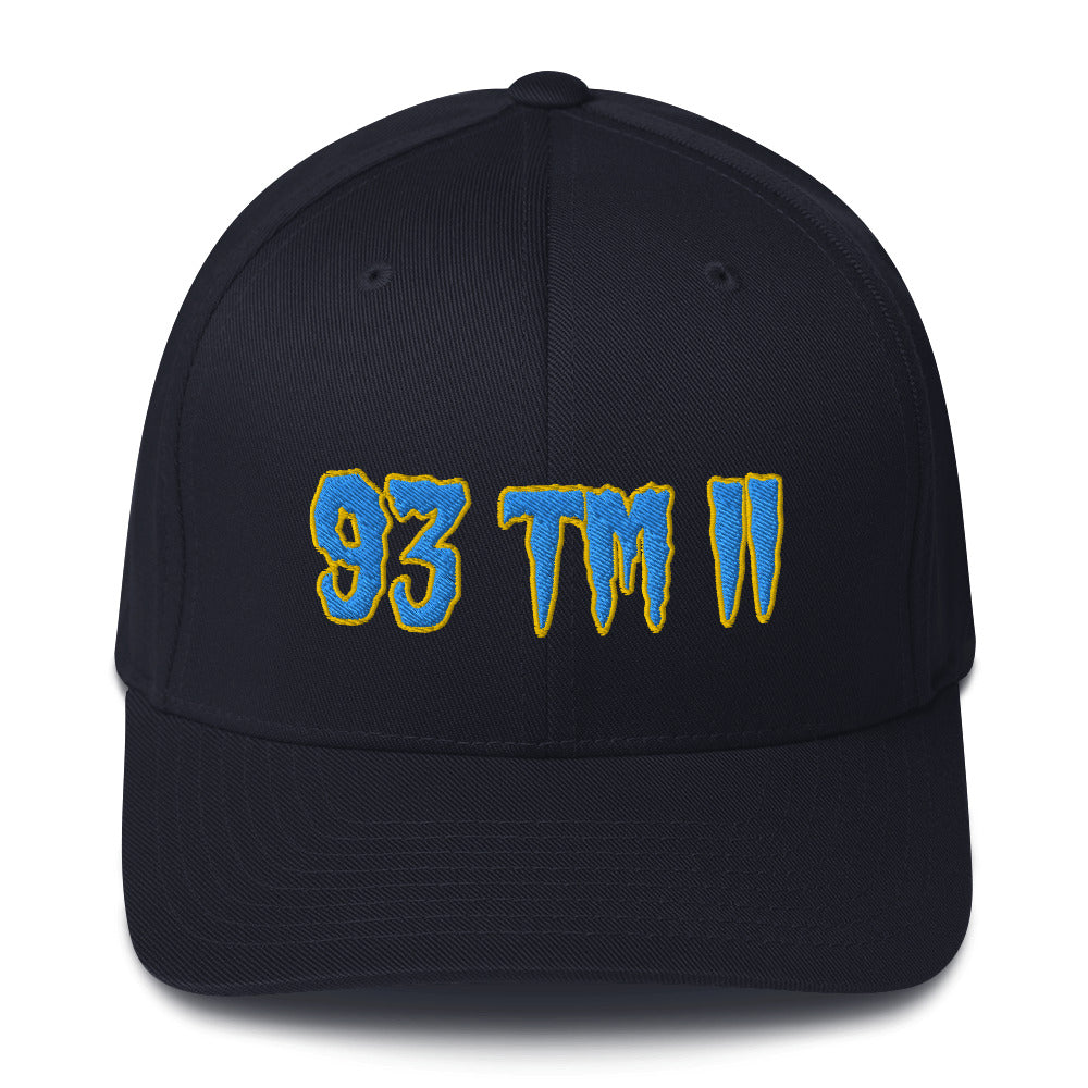 Delete 93 TM 11 Fitted Hat ( Powder Blue Letters & Yellow Outline )