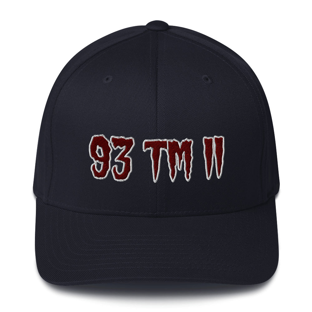 93 TM 11 Fitted Hat ( Maroon Letters & White Outline )