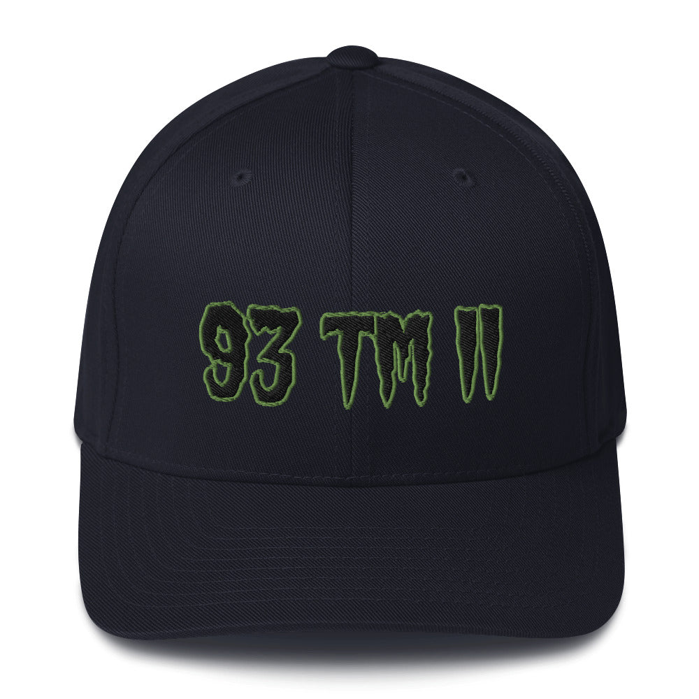 93 TM 11 Fitted Hat ( Black Letters & Green Outline )