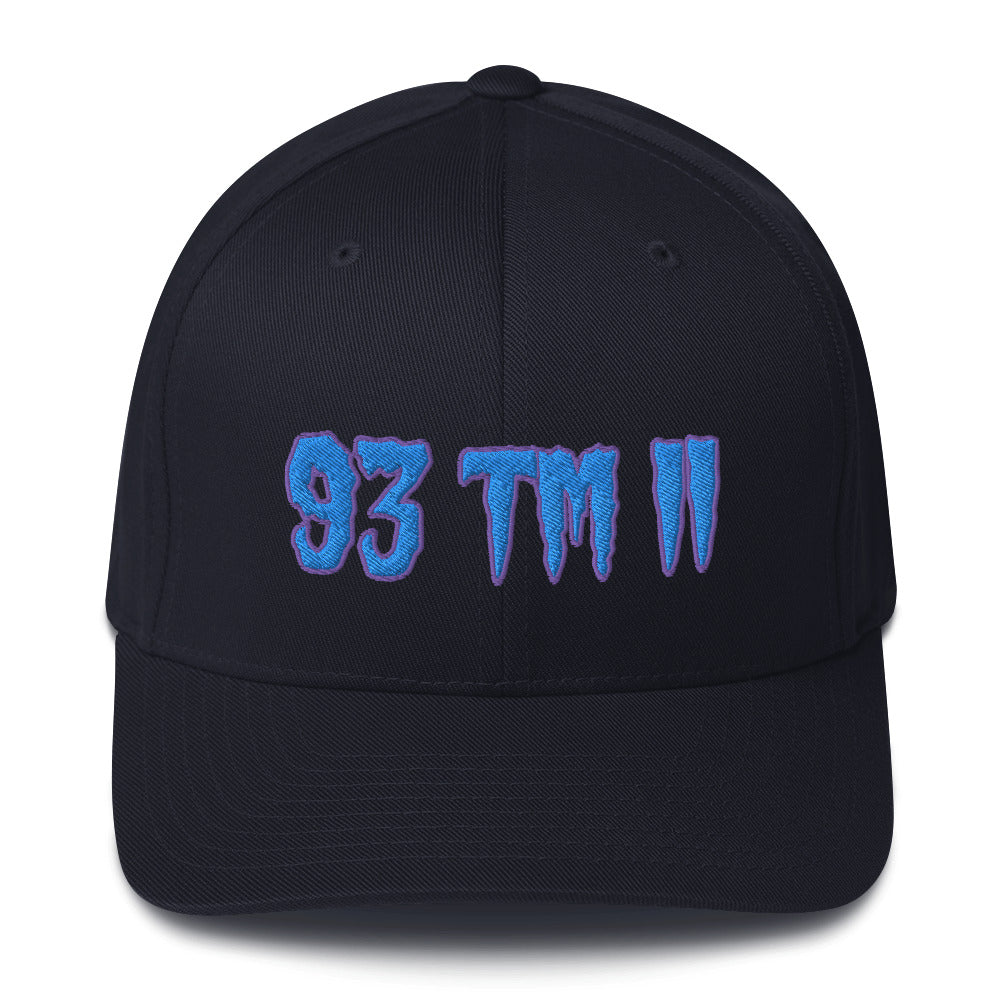 93 TM 11 Fitted Hat ( Powder Blue Letters & Purple Outline )