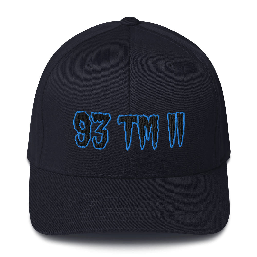 93 TM 11 Fitted Hat ( Black Letters & Powder Blue Outline )