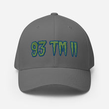 Load image into Gallery viewer, 93 TM 11 Fitted Hat ( Green Letters &amp; Blue Outline )
