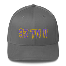 Load image into Gallery viewer, 93 TM 11 Fitted Hat ( Purple Letters &amp; Gold Outline )
