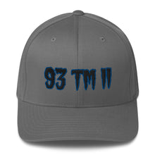 Load image into Gallery viewer, 93 TM 11 Fitted Hat ( Black Letters &amp; Blue Outline )
