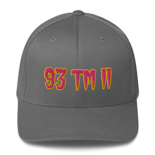 Load image into Gallery viewer, 93 TM 11 Fitted Hat ( Pink Letters &amp; Gold Outline )
