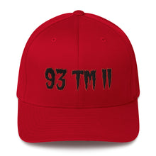 Load image into Gallery viewer, 93 TM 11 Fitted Hat ( Black Letters &amp; Red Outline )
