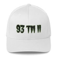 Load image into Gallery viewer, 93 TM 11 Fitted Hat ( Black Letters &amp; Green Outline )
