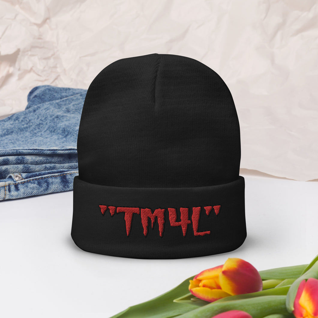 TM4L Beanie ON SALE ( Red Letters & Black Outline )