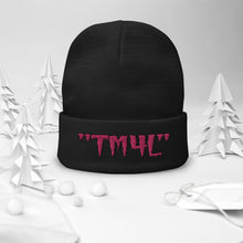 Load image into Gallery viewer, TM4L Beanie ON SALE ( Flamingo Pink Letters &amp; Black Outline )

