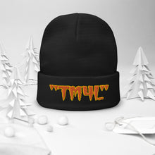 Load image into Gallery viewer, TM4L Beanie ON SALE ( Orange Letters &amp; Gold Outline )
