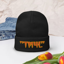 Load image into Gallery viewer, TM4L Beanie ON SALE ( Orange Letters &amp; Gold Outline )
