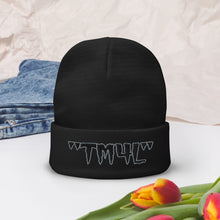 Load image into Gallery viewer, TM4L Beanie ON SALE ( Black Letters &amp; Grey Outline )
