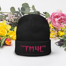 Load image into Gallery viewer, TM4L Beanie ON SALE ( Flamingo Pink Letters &amp; Black Outline )
