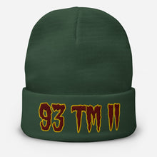 Load image into Gallery viewer, 93 TM 11 Beanie ( Burgundy Letters &amp; Gold Outline )
