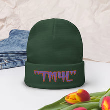 Load image into Gallery viewer, TM4L Beanie ON SALE ( Purple Letters &amp; Orange Outline )
