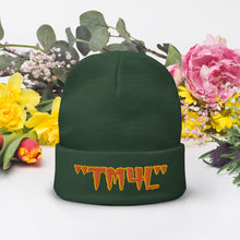 Load image into Gallery viewer, TM4L Beanie ON SALE ( Orange Letters &amp; Gold Outline )
