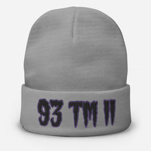 Load image into Gallery viewer, 93 TM 11 Beanie ( Black Letters &amp; Purple Outline )
