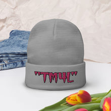 Load image into Gallery viewer, TM4L Beanie ON SALE ( Flamingo Pink Letters &amp; Black Outline )
