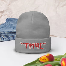 Load image into Gallery viewer, TM4L Beanie ON SALE ( Red Letters &amp; White Outline )
