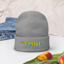 Load image into Gallery viewer, TM4L Beanie ON SALE ( Gold Letters &amp; Powder Blue Outline )
