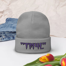 Load image into Gallery viewer, TM4L Beanie ON SALE ( Purple Letters &amp; Black Outline )
