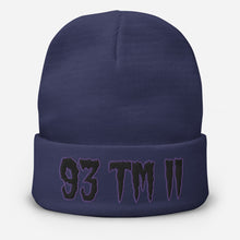 Load image into Gallery viewer, 93 TM 11 Beanie ( Black Letters &amp; Purple Outline )
