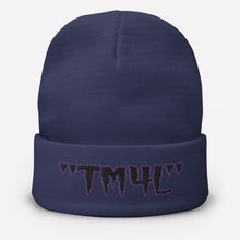 Load image into Gallery viewer, TM4L Beanie ( Black Letters &amp; Purple Outline )
