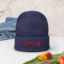 Load image into Gallery viewer, TM4L Beanie ON SALE ( Flamingo Pink Letters &amp; Black Outline )
