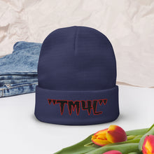 Load image into Gallery viewer, TM4L Beanie ON SALE ( Black Letters &amp; Red Outline )
