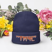 Load image into Gallery viewer, TM4L Beanie ON SALE ( Orange Letters &amp; White Outline )
