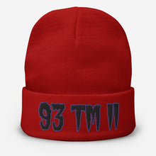 Load image into Gallery viewer, 93 TM 11 Beanie ( Black Letters &amp; Purple Outline )
