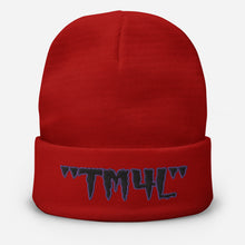 Load image into Gallery viewer, TM4L Beanie ( Black Letters &amp; Purple Outline )

