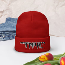Load image into Gallery viewer, TM4L Beanie ON SALE ( Black Letters &amp; White Outline )
