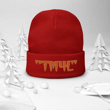 Load image into Gallery viewer, TM4L Beanie ON SALE ( Orange Letters &amp; Old Gold Outline )
