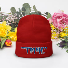 Load image into Gallery viewer, TM4L Beanie ON SALE ( Royal Blue Letters &amp; White Outline )
