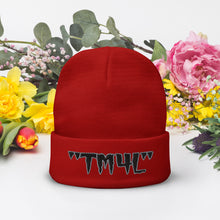 Load image into Gallery viewer, TM4L Beanie ON SALE ( Black Letters &amp; Grey Outline )
