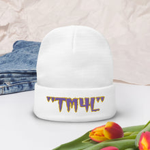 Load image into Gallery viewer, TM4L Beanie ON SALE ( Purple Letters &amp; Gold Outline )
